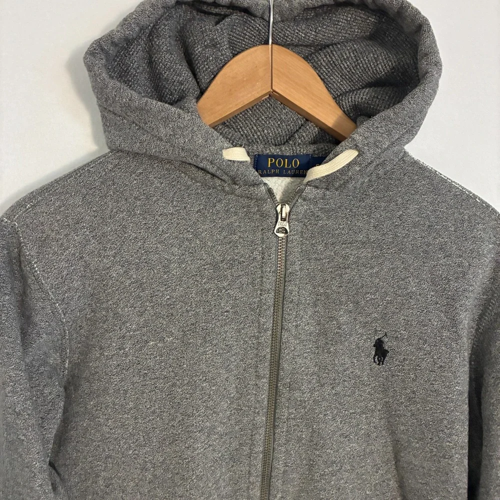 Polo Ralph Lauren Hoodie Jacket Men's Size S Full Zip Thermal Waffle Logo Preppy